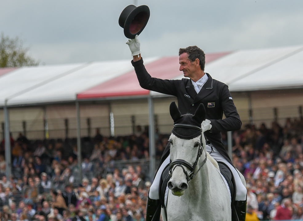 Mark Todd salutes the crowd