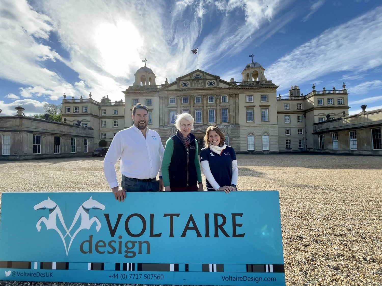 Matt Tarrant (MD of Voltaire Design), Jane Tuckwell (Event Director Badminton Horse Trials) and Helen West (CEO British Eventing)